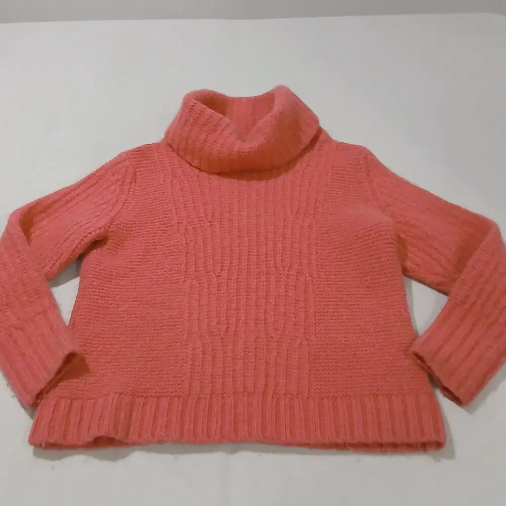 Banana Republic Sweater Womens XL Pink Strawberry Turtleneck Wool Alpaca - Picture 1 of 9